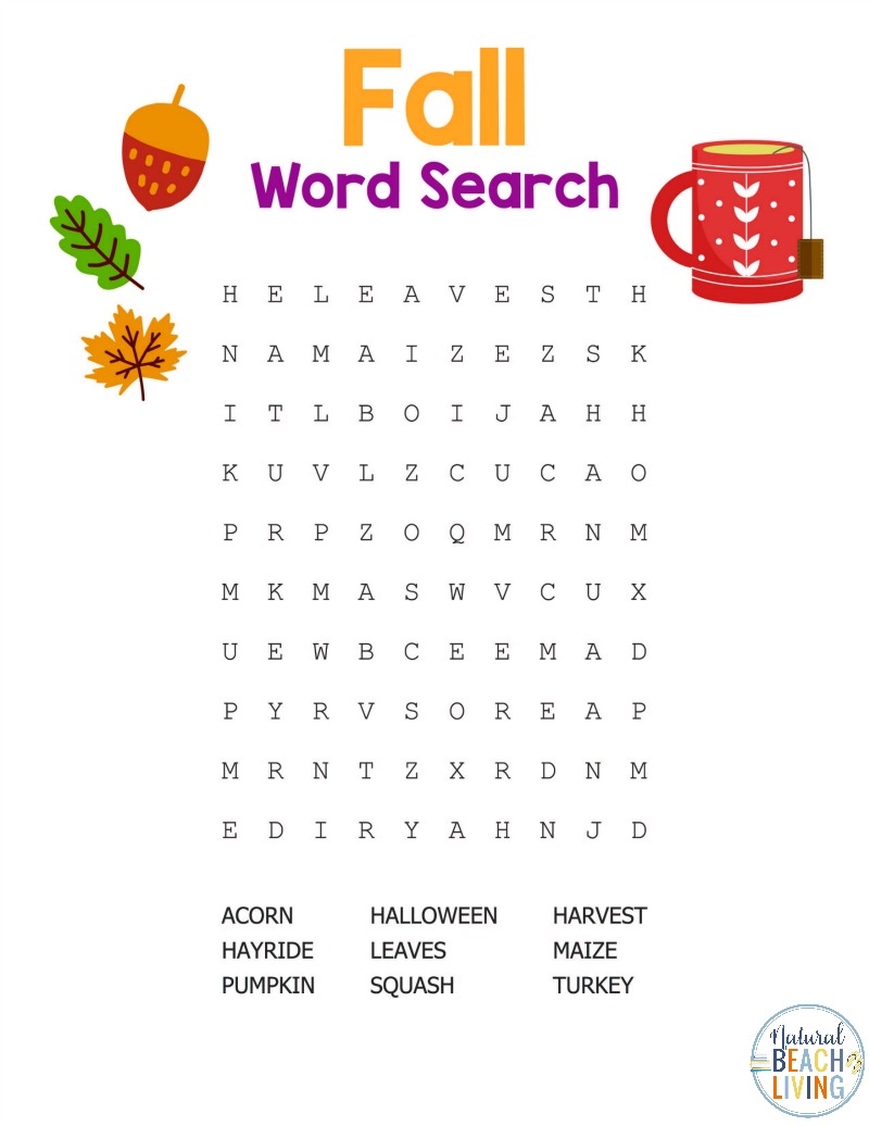 Free Fall Printables For Preschool And Kindergarten Natural Beach Living
