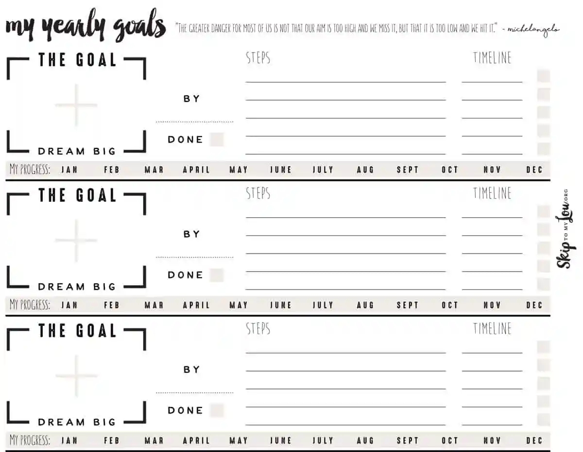 Goal Worksheet Printable