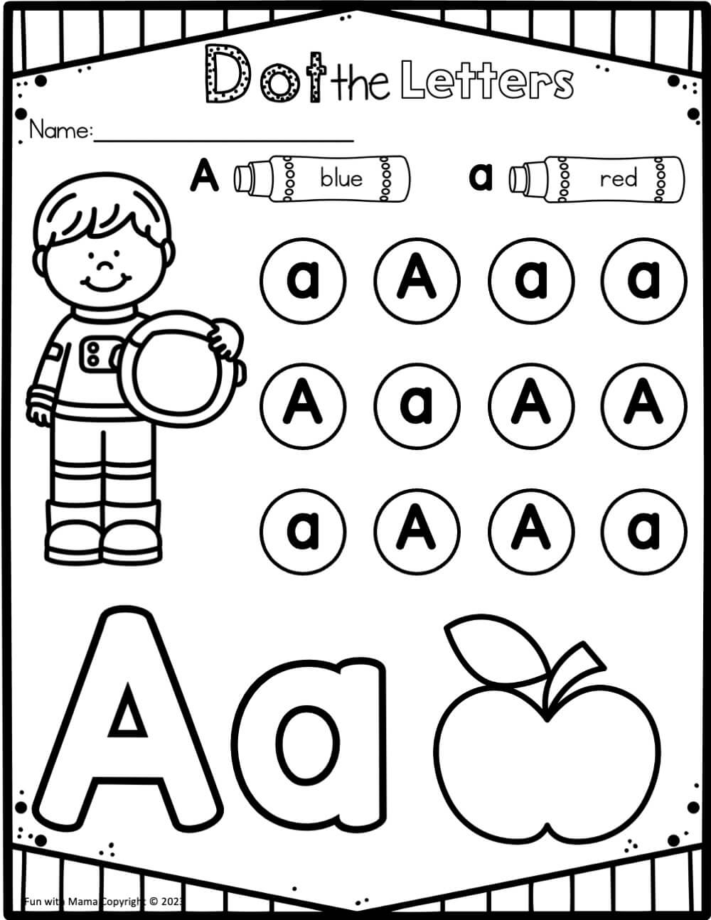 Free Letter A Worksheets For Preschool Kindergarten Fun With Mama Free Letter A Worksheets For Preschool Kindergarten Fun With Mama