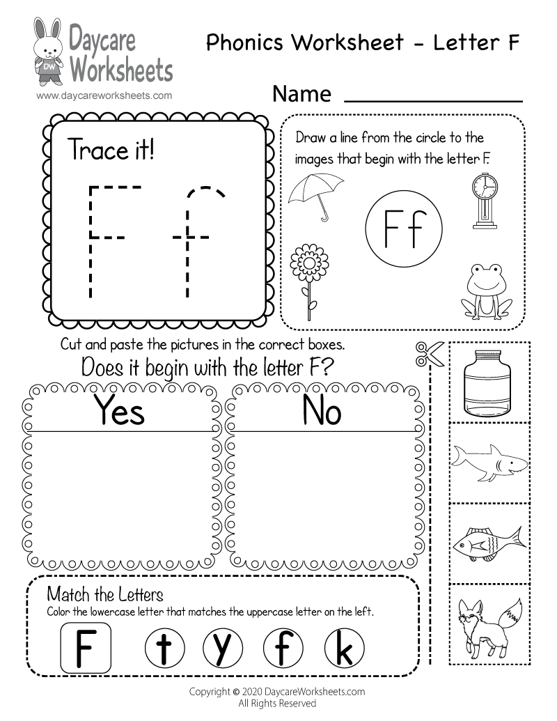 Free Letter F Phonics Worksheet For Preschool Beginning Sounds Free Letter F Phonics Worksheet For Preschool Beginning Sounds
