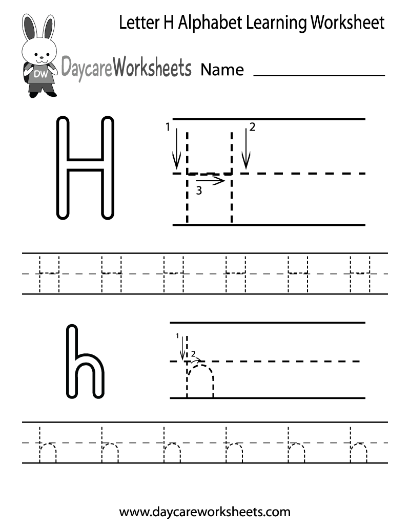Free Letter H Alphabet Learning Worksheet For Preschool Free Letter H Alphabet Learning Worksheet For Preschool