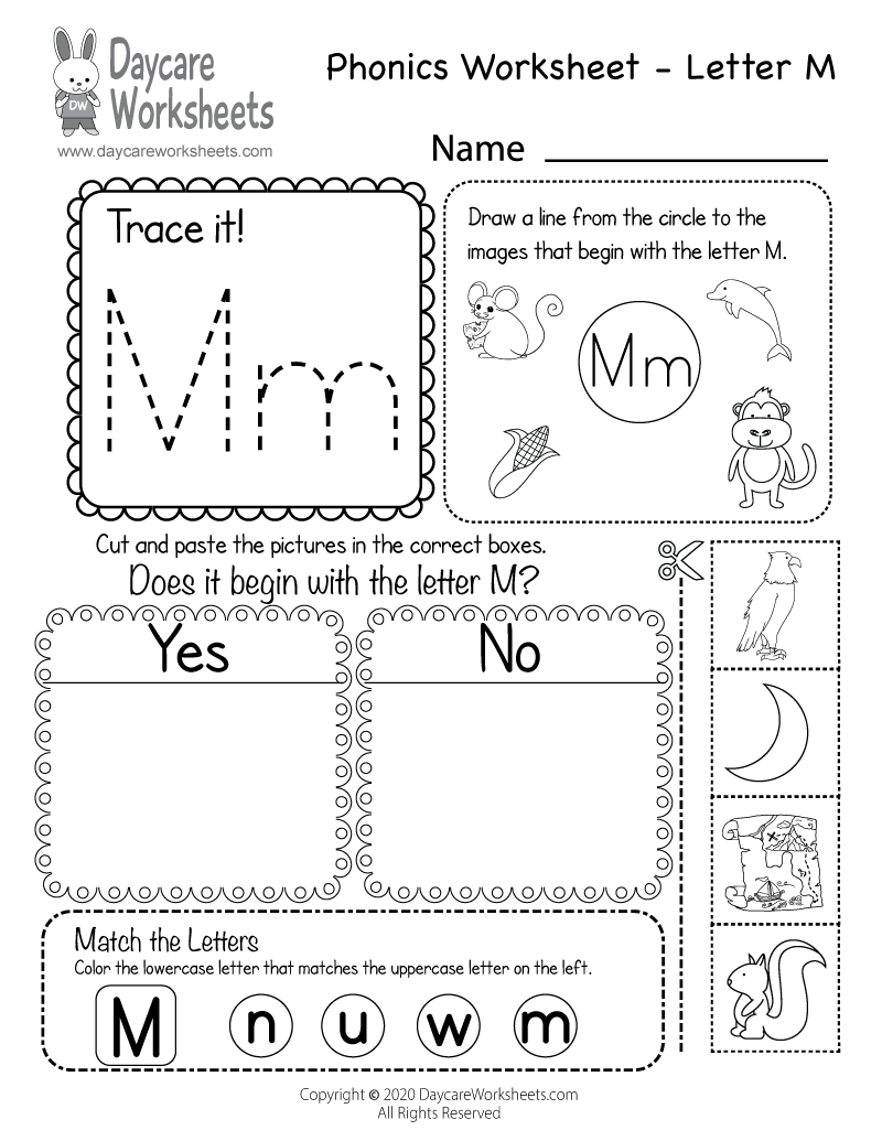 Letter M Printable Worksheets