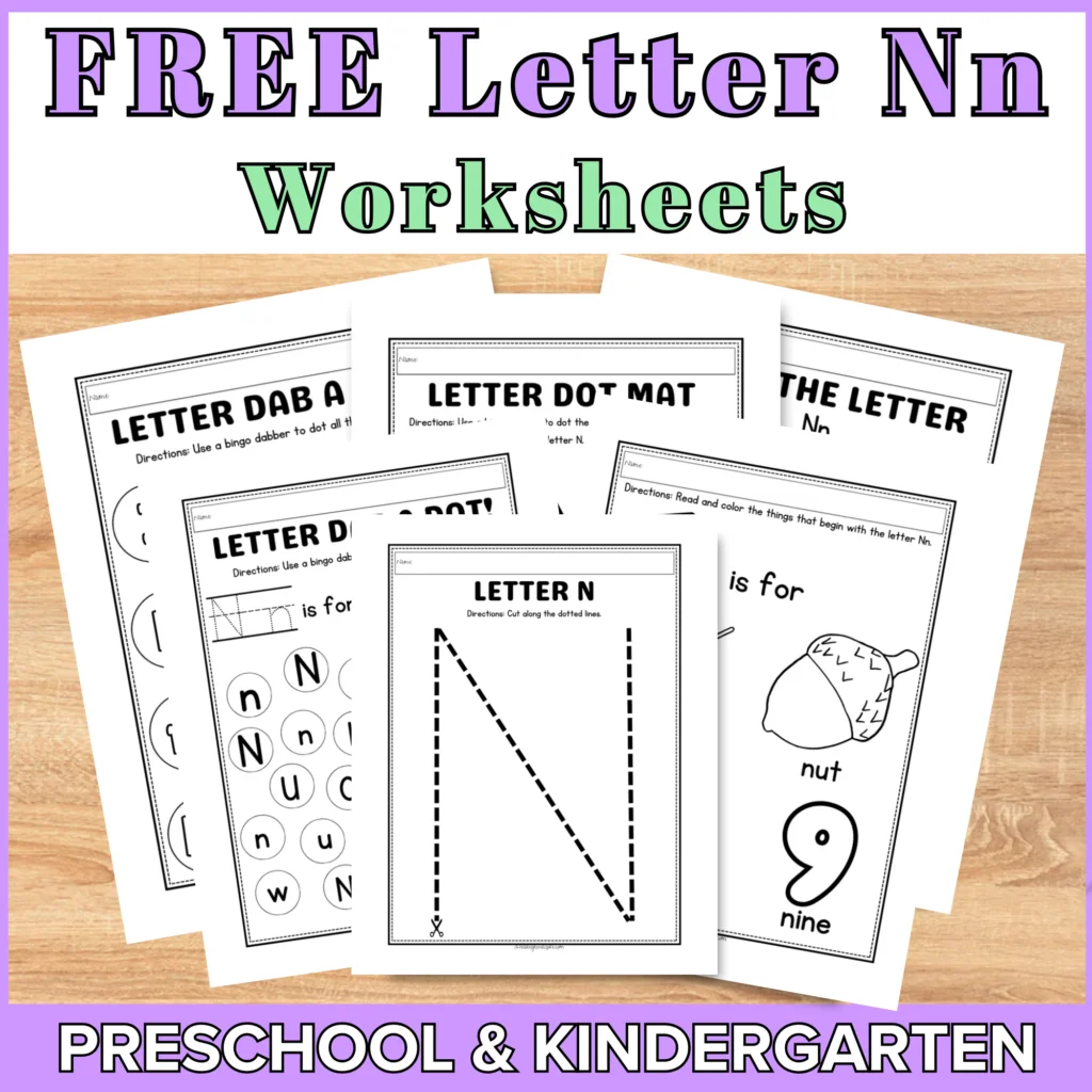 FREE Letter N Printable Worksheets Learn Grow Aspire