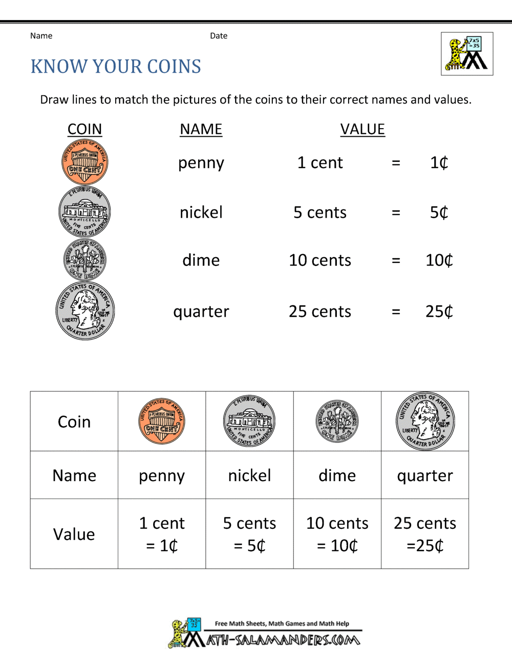 Free Printable Worksheets For 1st Grade