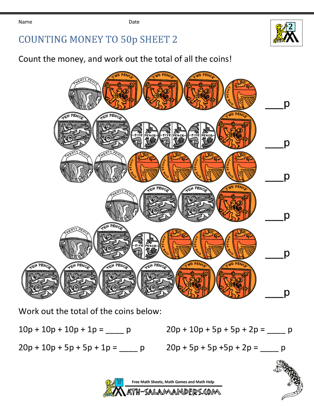Free Money Worksheets UK Coins Free Money Worksheets UK Coins