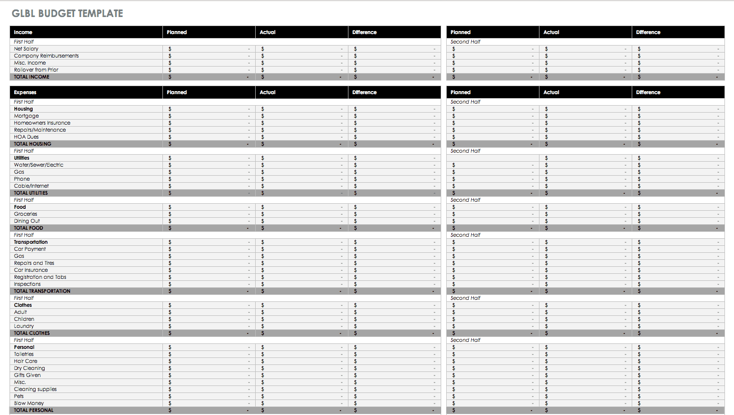 Blank Free Printable Low Income Budget Beginner Printable Budget Worksheet