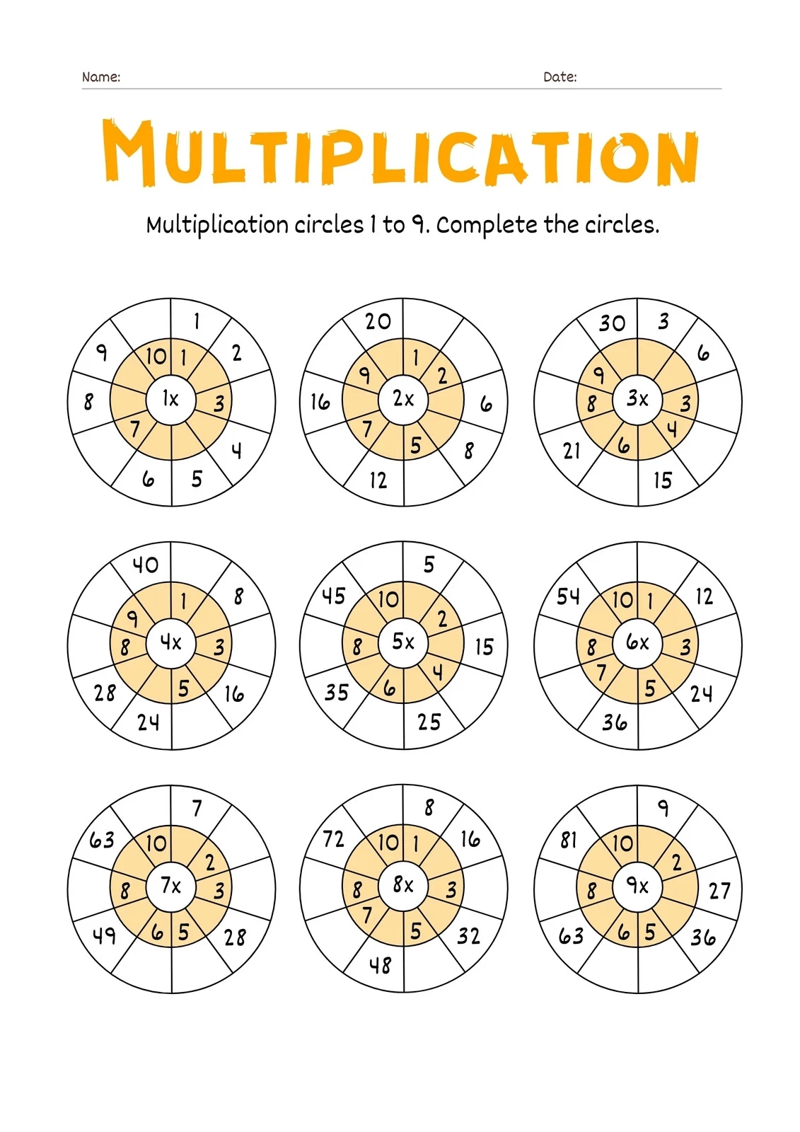 Multiplication Worksheet Free Printable