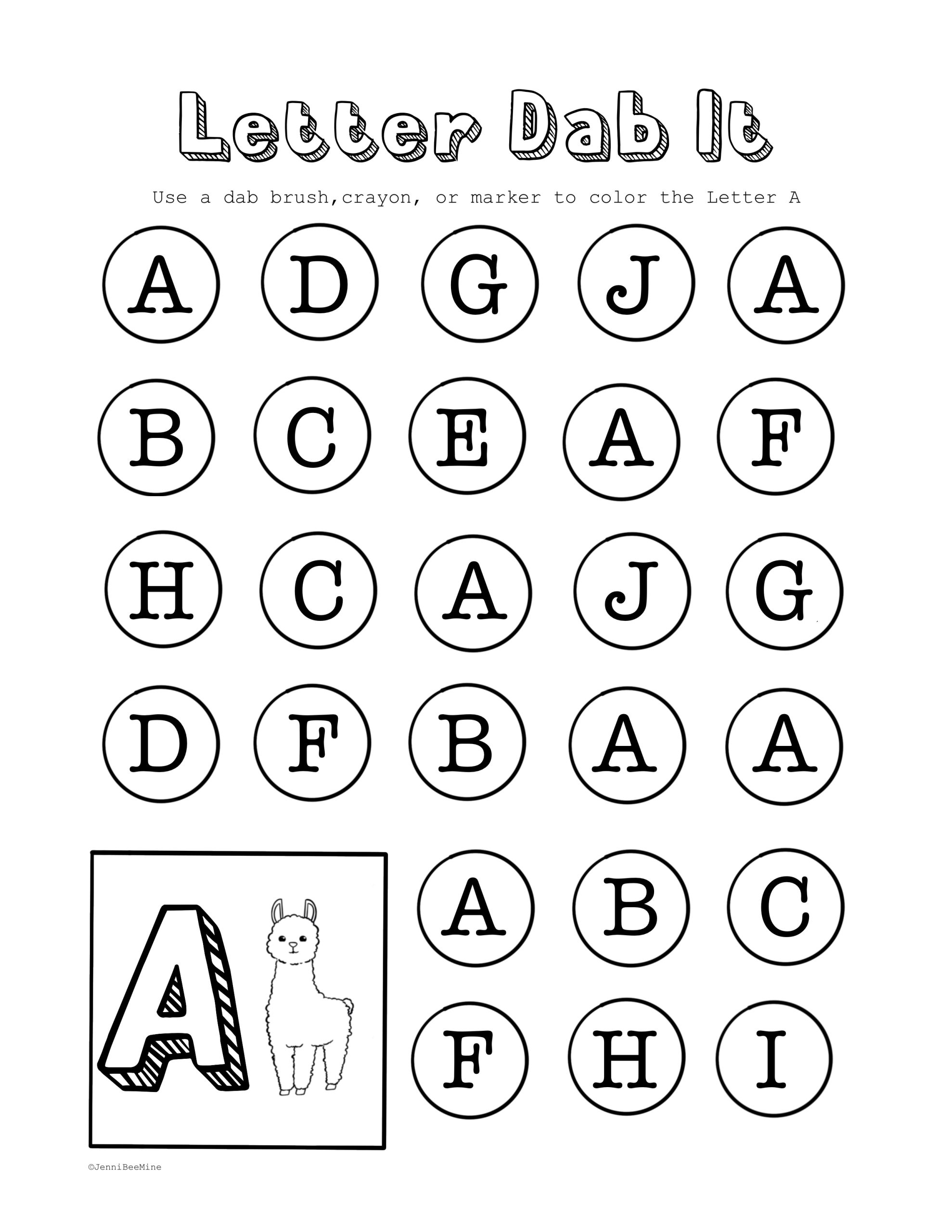 Free Preschool Printables Letter A Jennibeemine Free Preschool Printables Letter A Jennibeemine