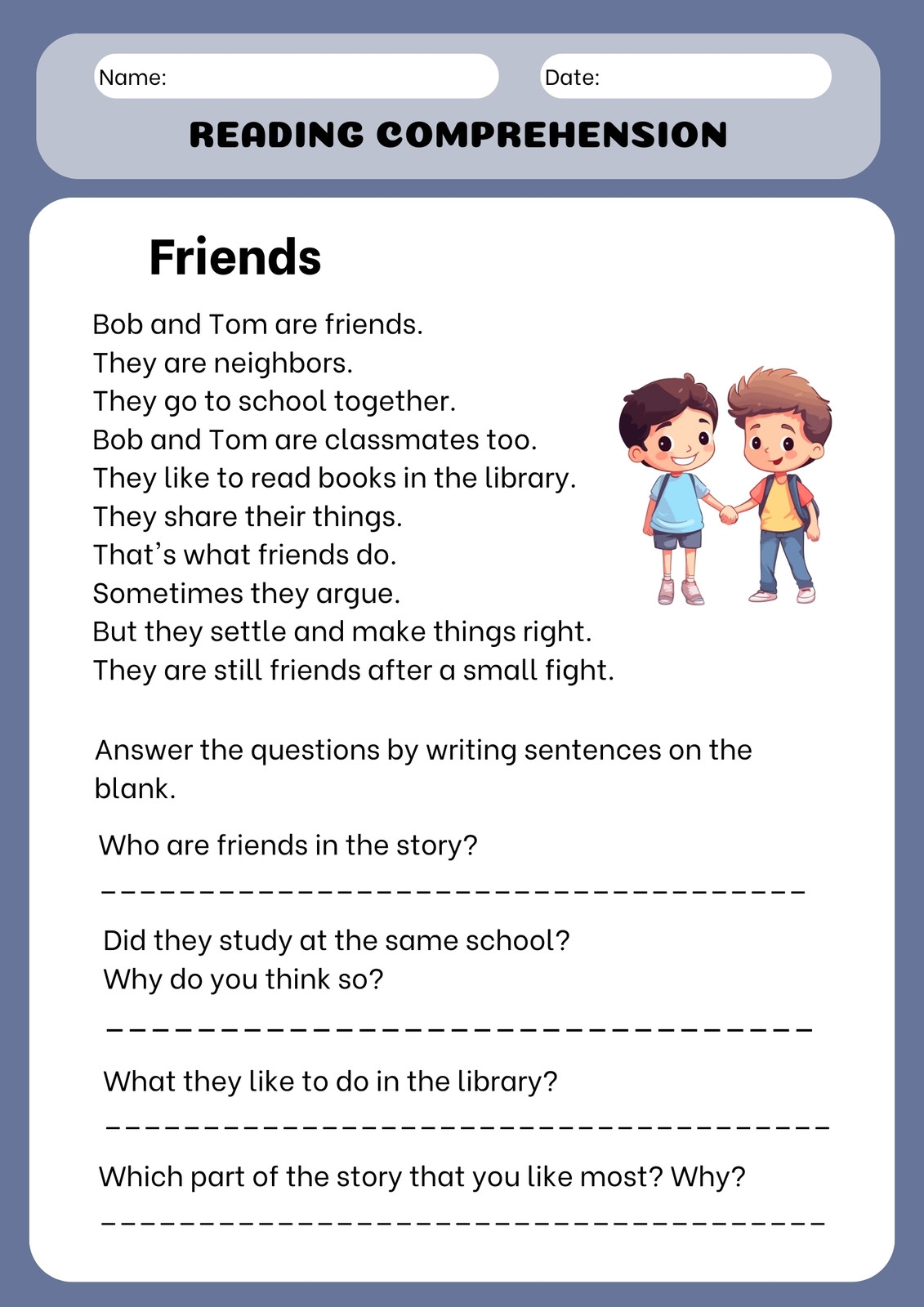 Free Printable Reading Comprehension Worksheets For 2nd Grade