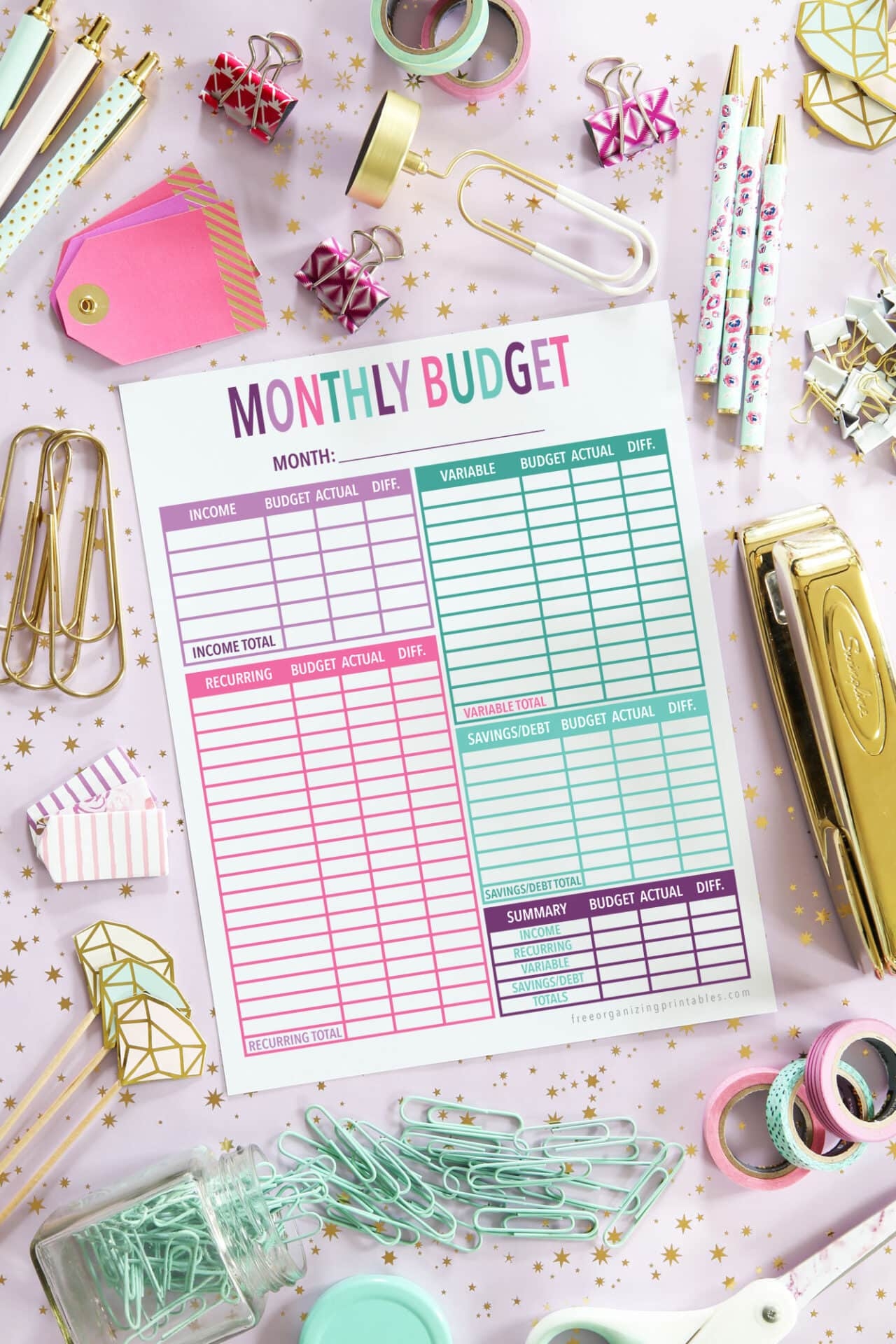 Free Printable Budget Worksheet Free Organizing Printables