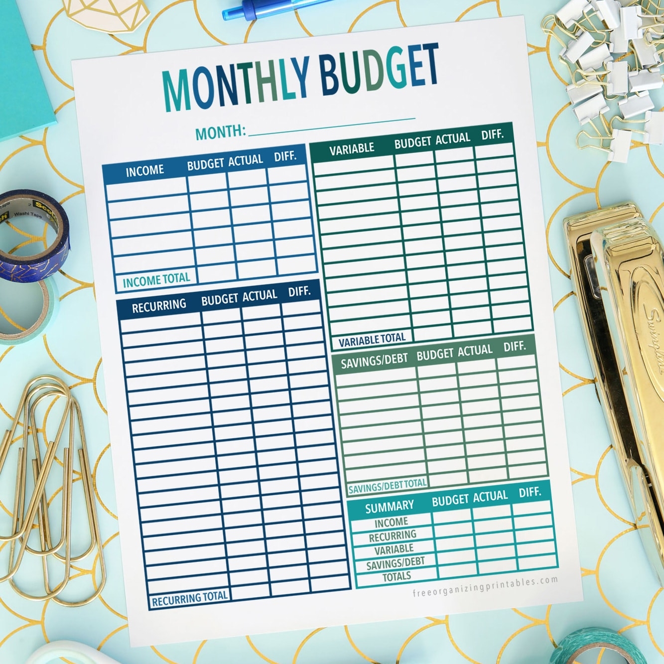 Free Printable Budget Worksheet Free Organizing Printables Worksheets Library