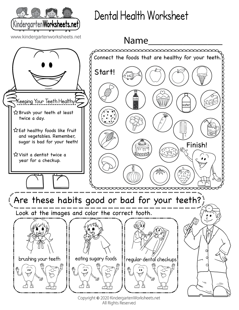 Free Printable Dental Health Worksheet Free Printable Dental Health Worksheet