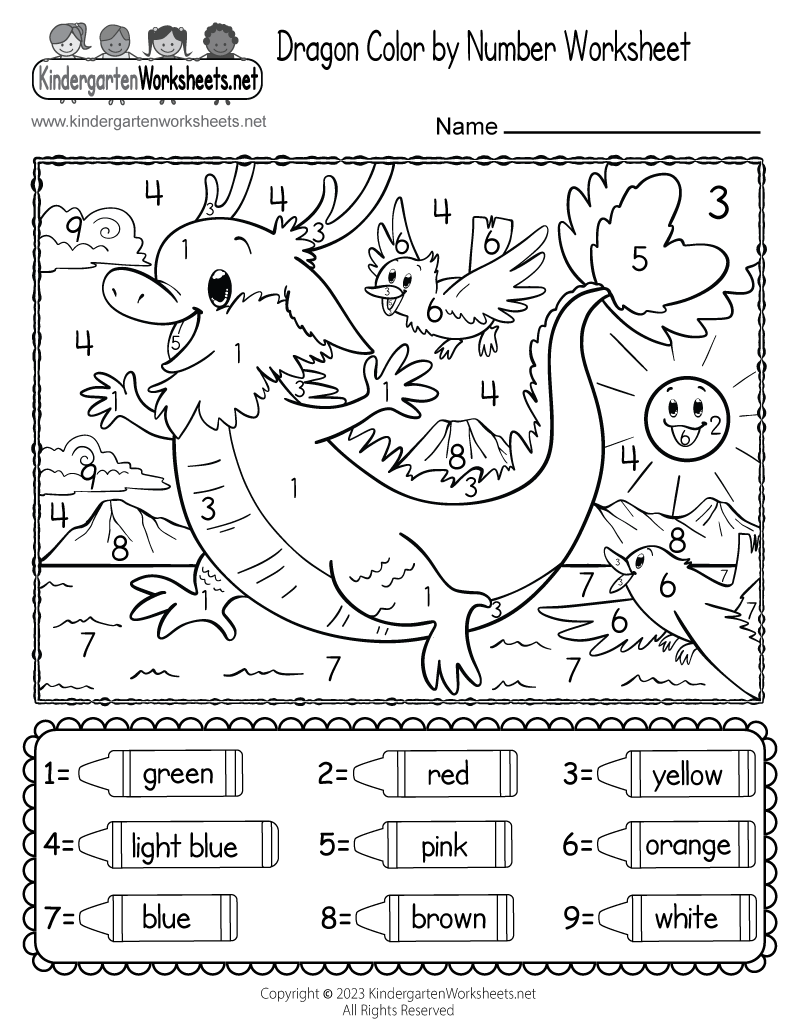 Color By Number Printable Worksheets