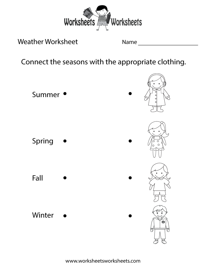 Free Printable Weather Worksheets For Kindergarten