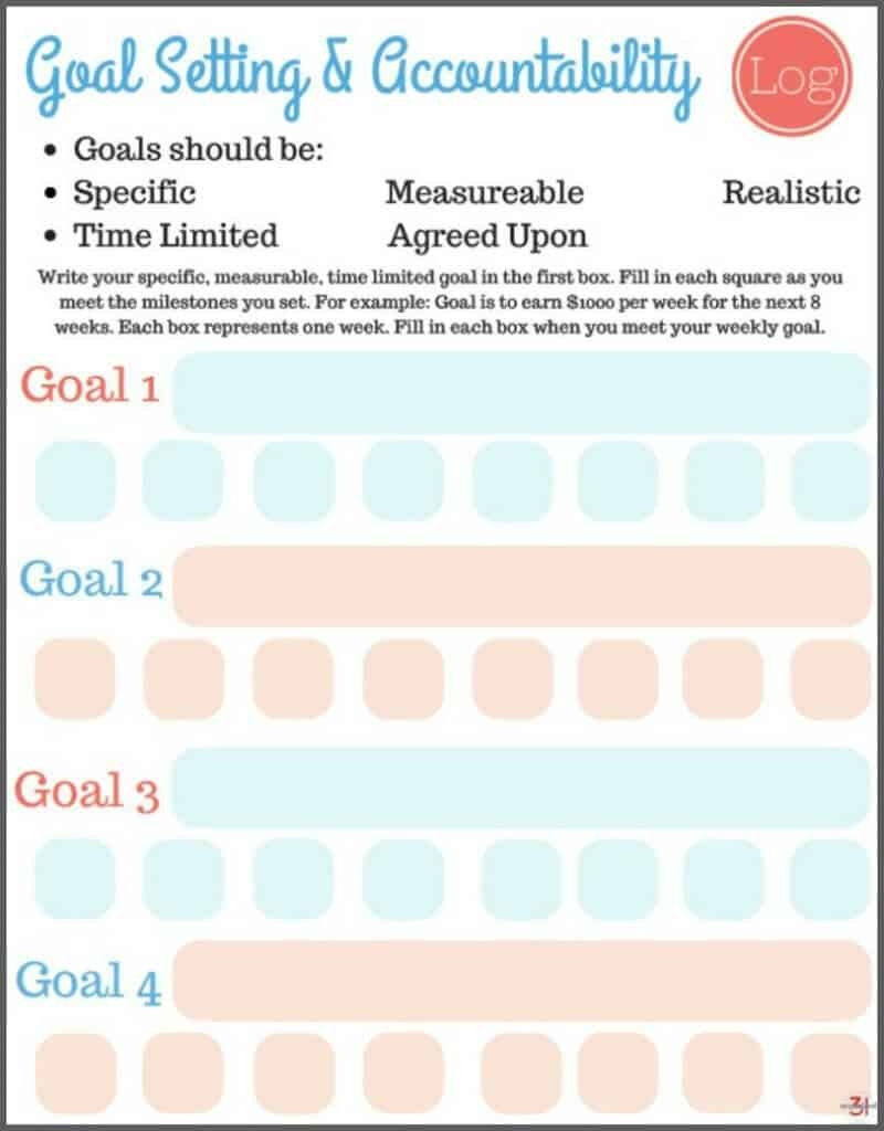Printable Goals Worksheet Printable Goals Worksheet