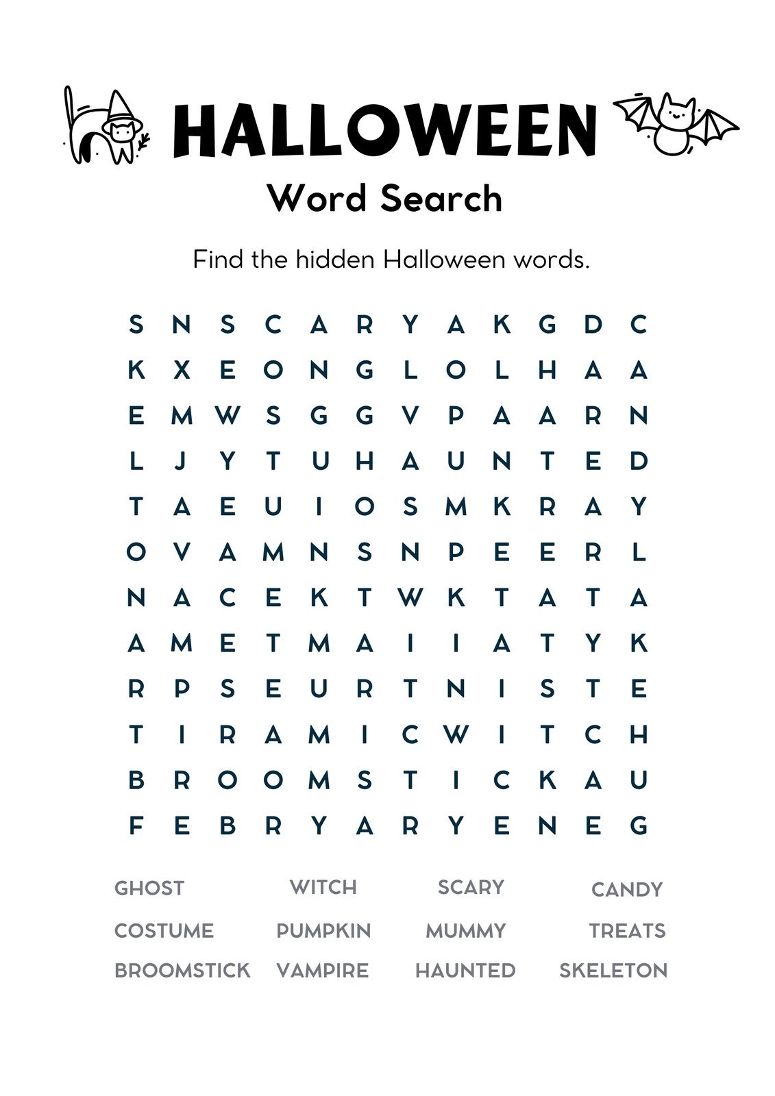 Free Printable Halloween Worksheet Templates To Edit Canva