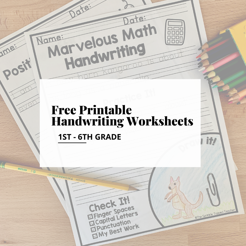 Free Printable Handwriting Worksheets For 1st 6th Grade Free Printable Handwriting Worksheets For 1st 6th Grade