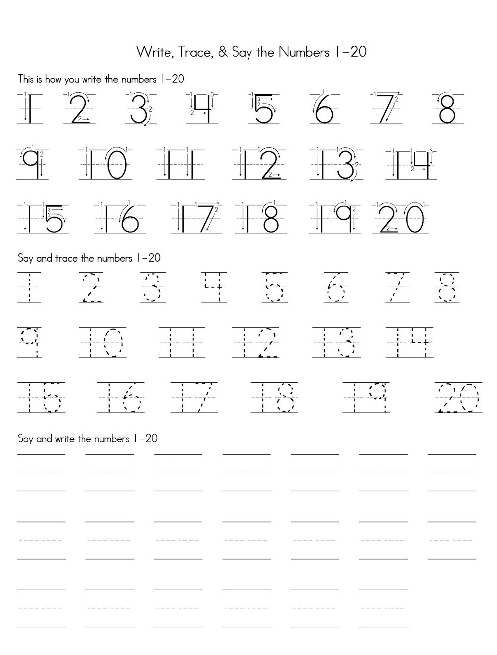 Free Printable Kindergarten Number Worksheets Activity Shelter Worksheets Library