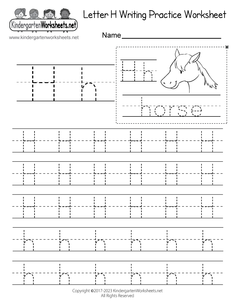 Free Printable Letter H Writing Practice Worksheet Free Printable Letter H Writing Practice Worksheet
