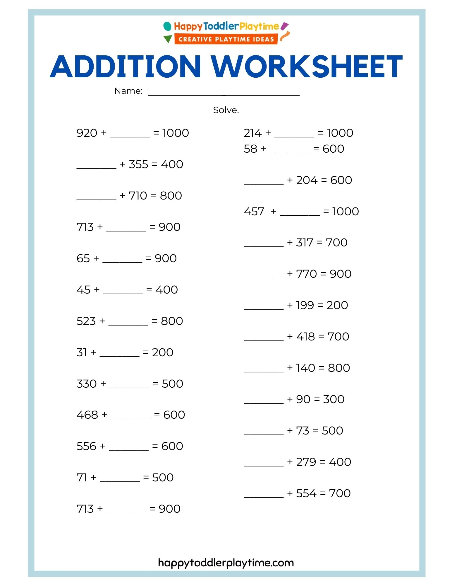 4th Grade Math Worksheets Printable