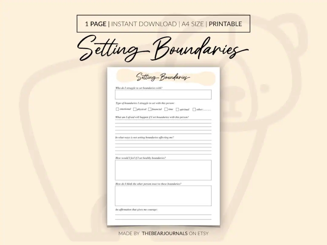 Free Printable Setting Boundaries Worksheet Printable Party Favors