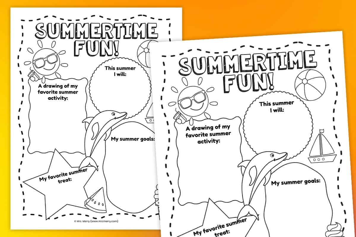 Free Printable Summer Activities Worksheet Mrs Merry