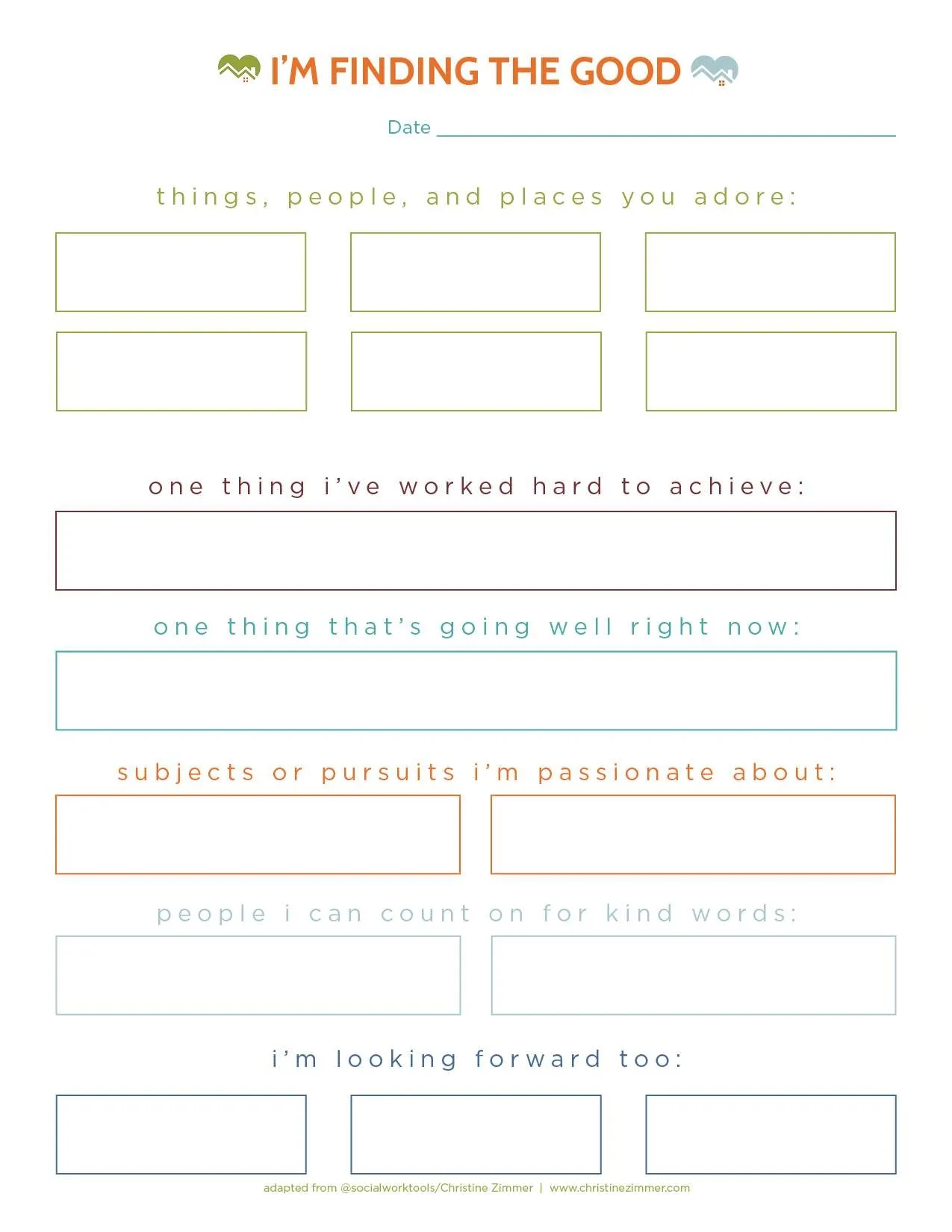 Free Printable Mental Health Worksheets