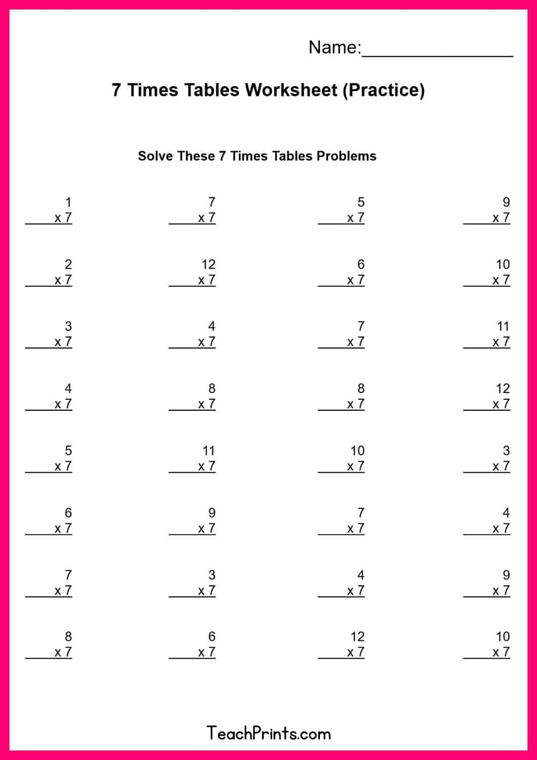 Free Printable 7th Grade Worksheets
