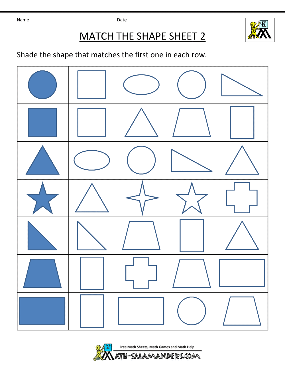Free Shape Worksheets Kindergarten Free Shape Worksheets Kindergarten