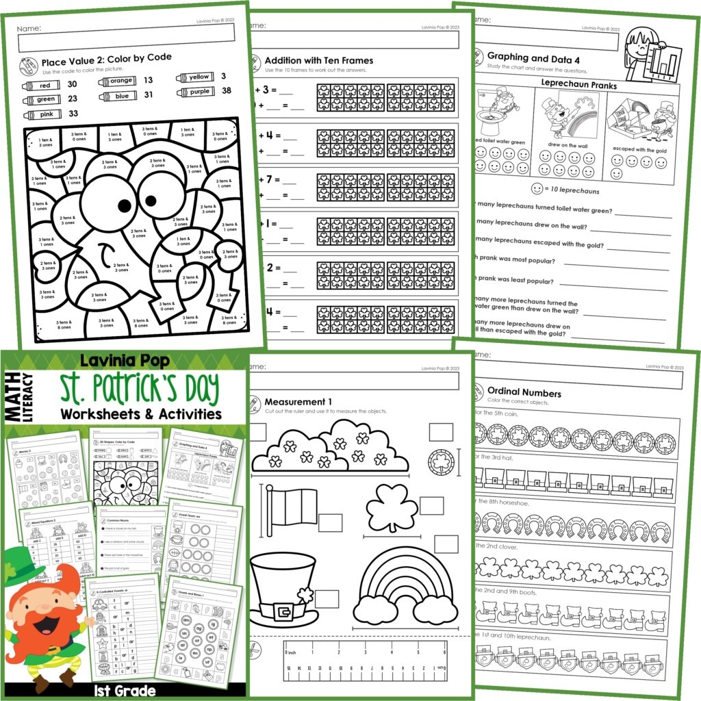 FREE St Patrick s Day 1st Grade Worksheets And Activities No Prep First Grade In My World
