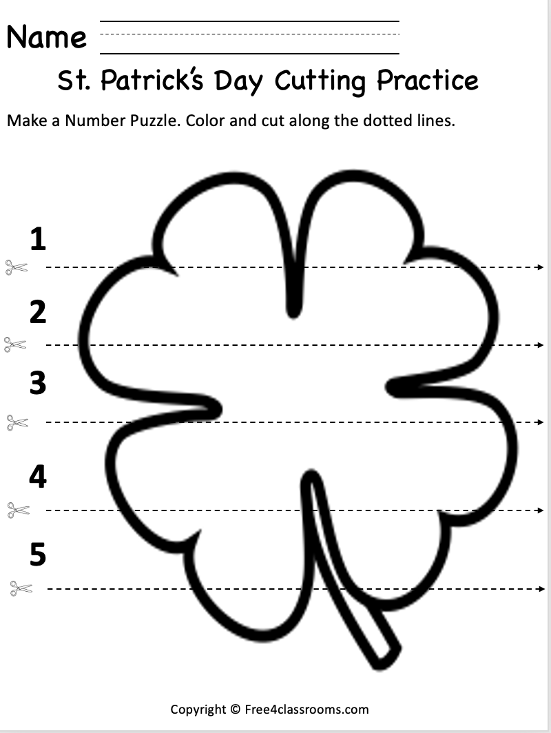 Free St Patrick s Day Worksheet Cutting Practice Printable Free Worksheets Free4Classrooms Free St Patrick s Day Worksheet Cutting Practice Printable Free Worksheets Free4Classrooms