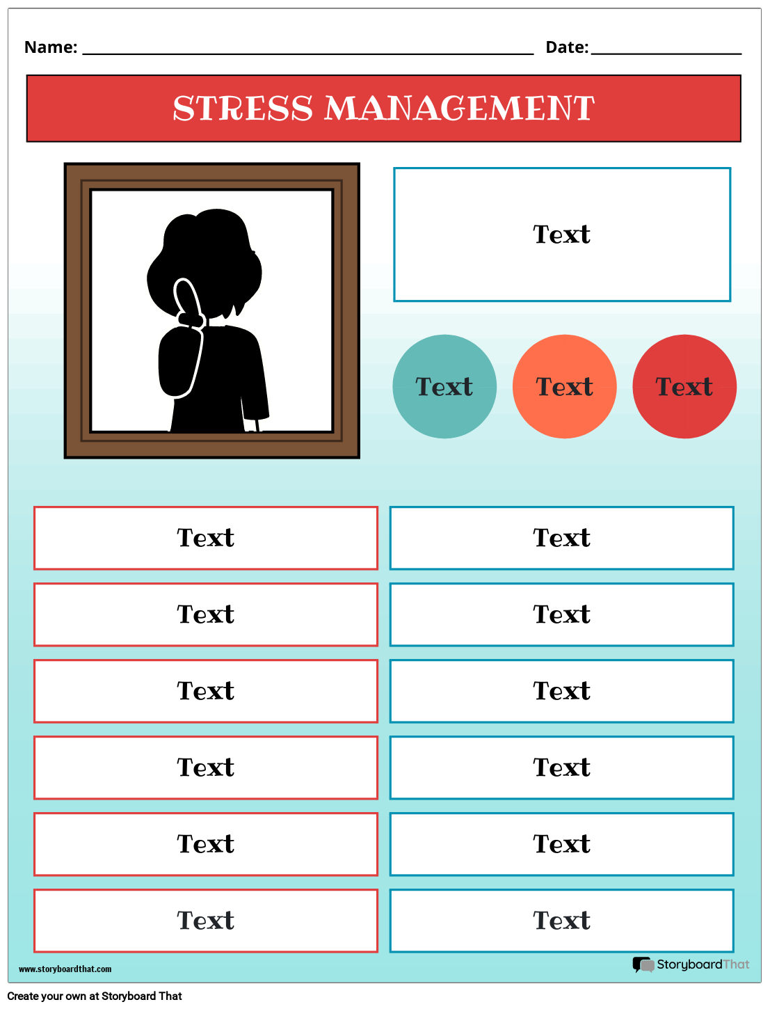 Free Stress Management Worksheets By StoryboardThat