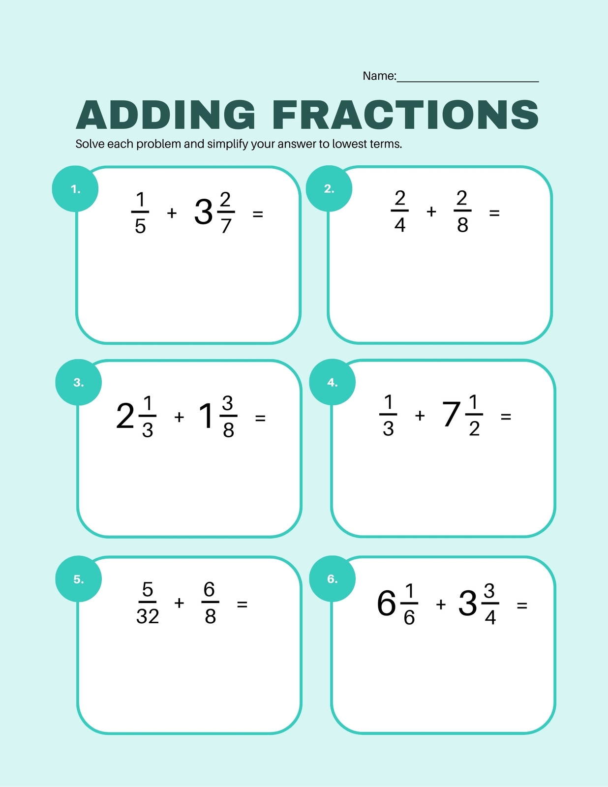Adding And Subtracting Worksheets Printable