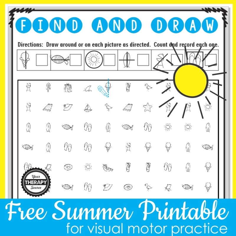 Free Summer Worksheet For Visual Motor Skills Your Therapy Source Free Summer Worksheet For Visual Motor Skills Your Therapy Source