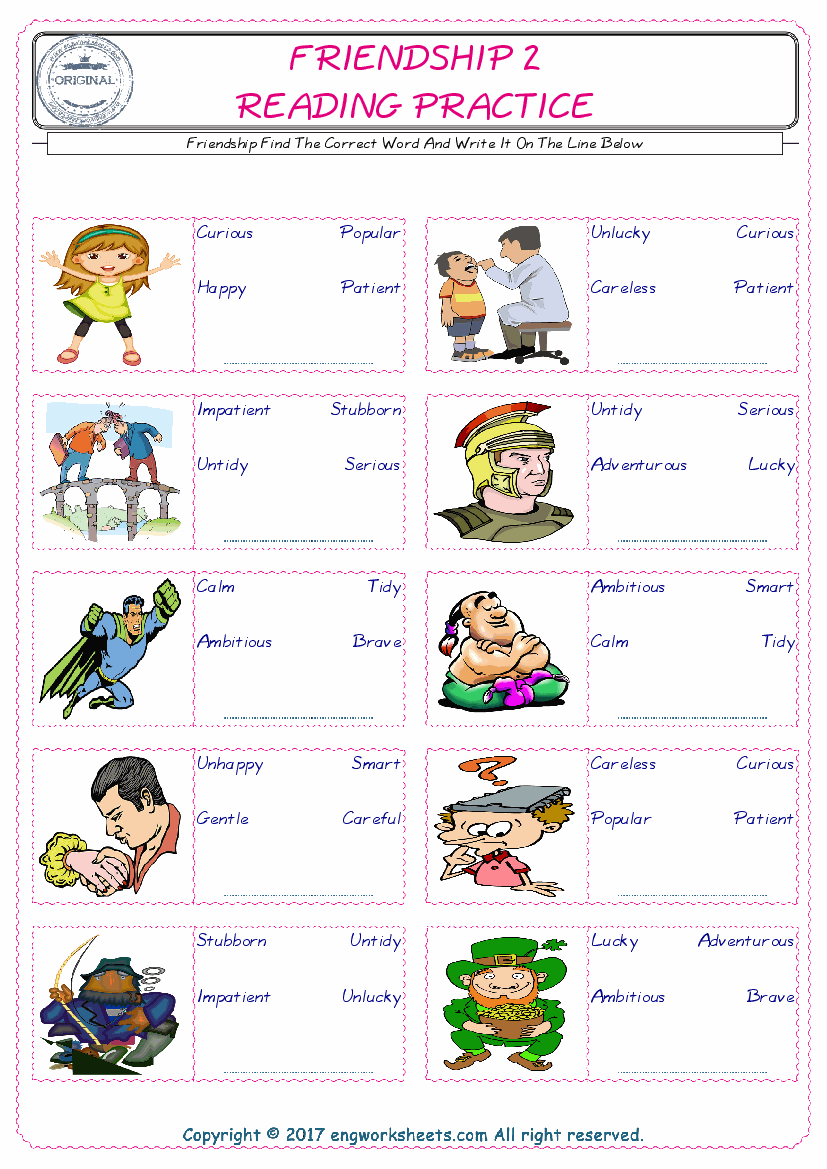Printable Friendship Worksheets Pdf