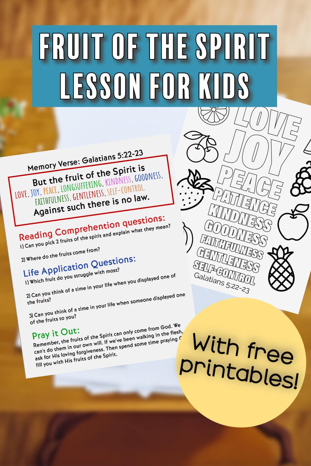 Fruit Of The Spirit Lesson For Kids With Free Printables Eat Or Drink