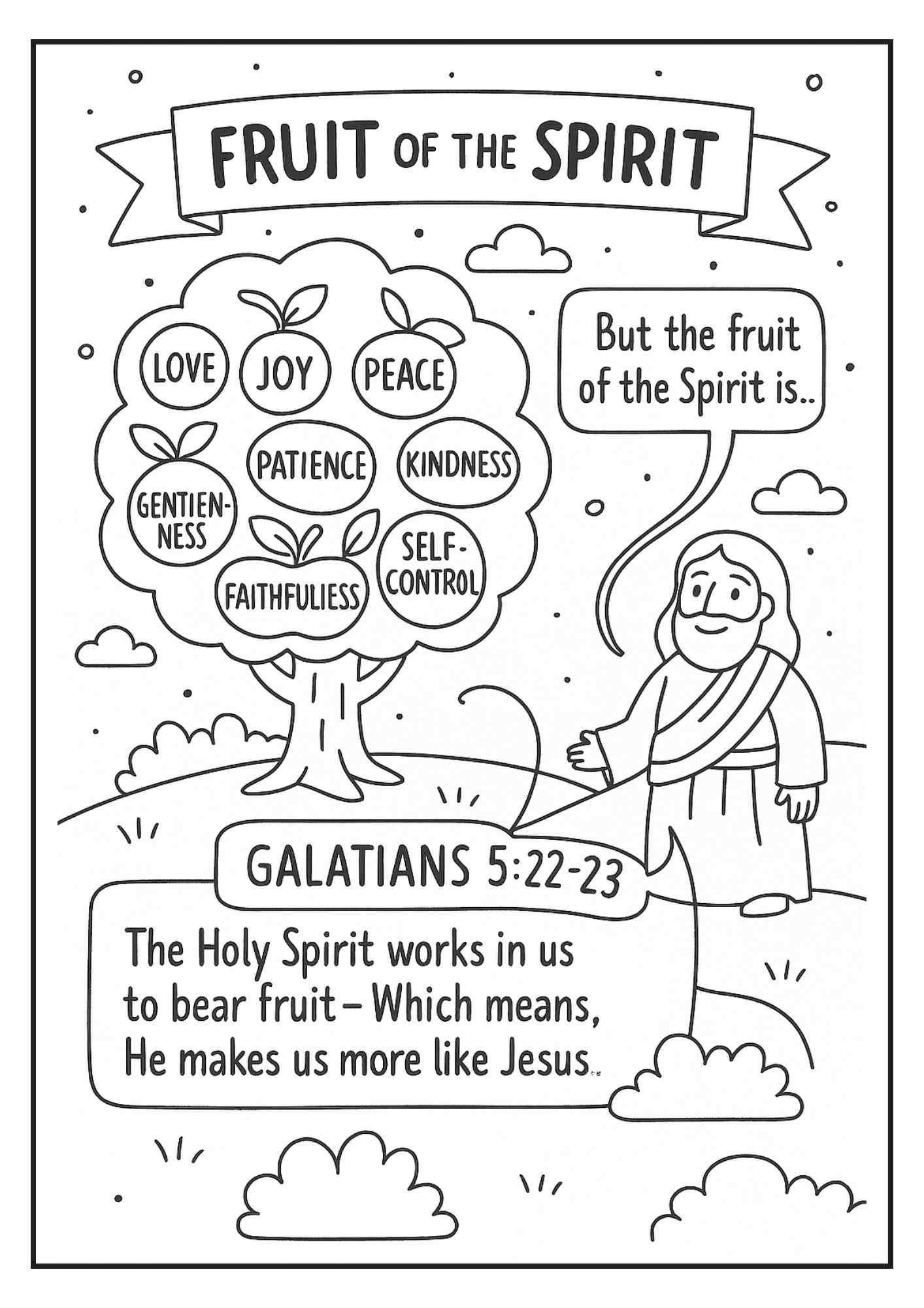Printable Fruits Of The Holy Spirit Worksheet
