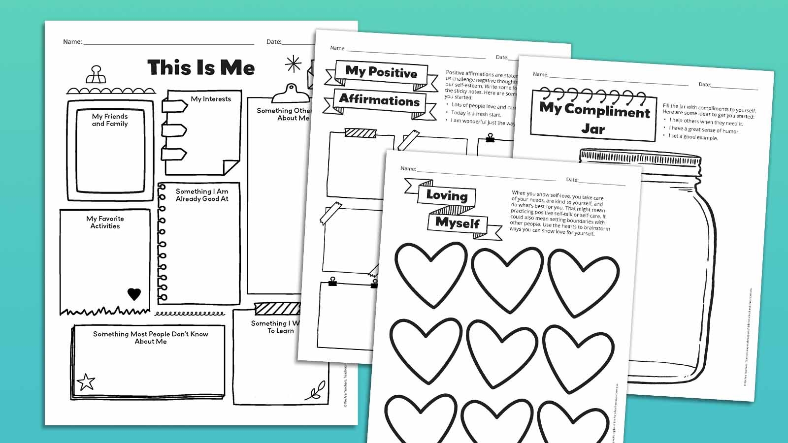 Free Printable Self Esteem Worksheets Free Printable Self Esteem Worksheets