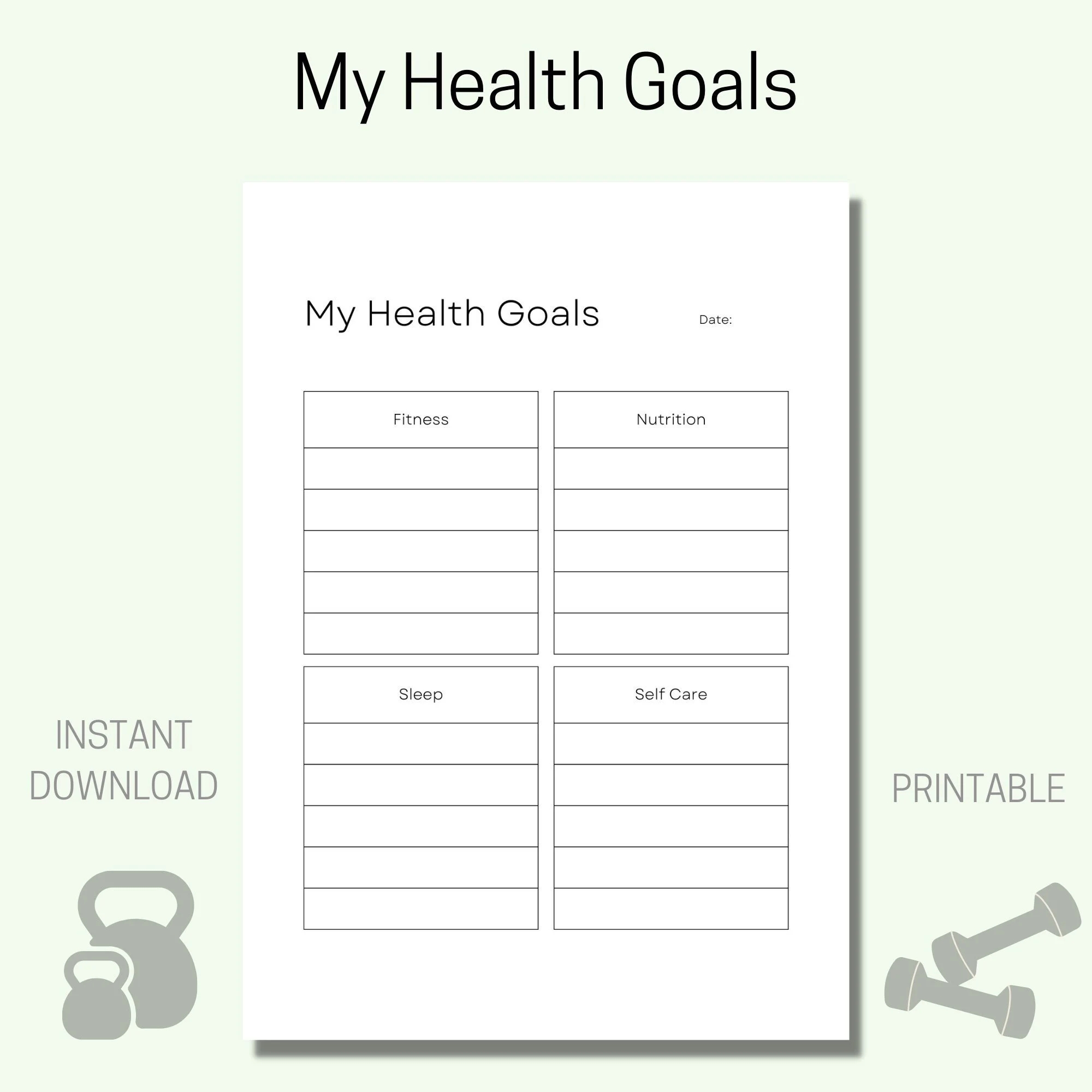 Goals Printable Worksheet