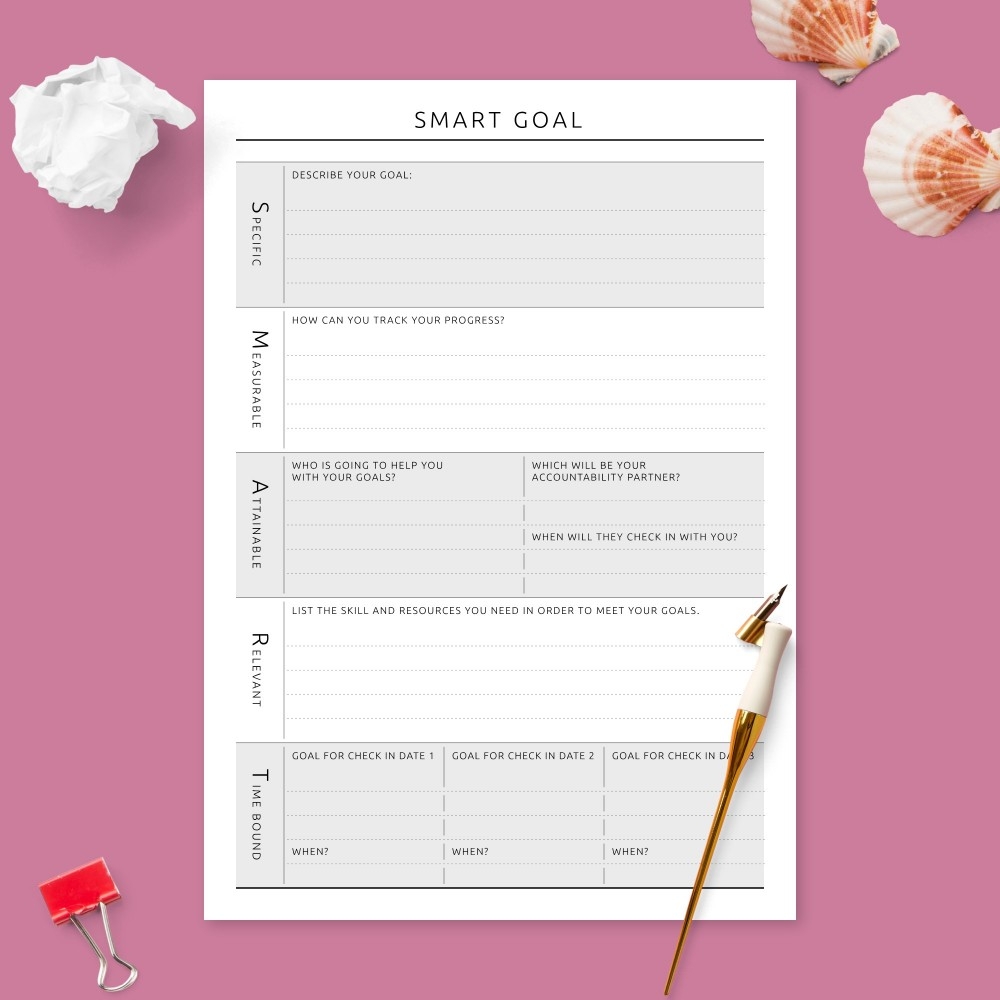 Goal Setting Worksheet Templates Download PDF