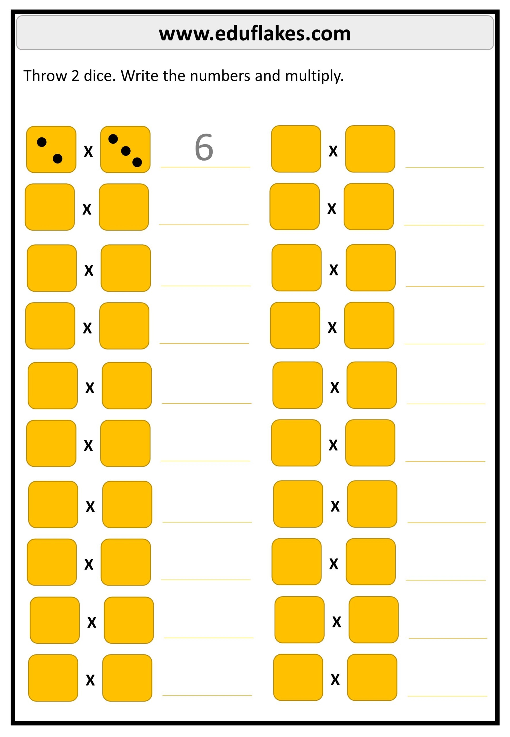 Free Printable Multiplication Worksheet