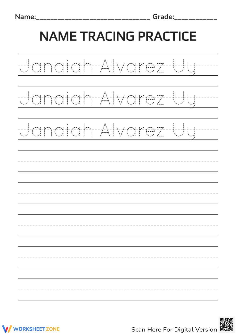 Grade 2 Name Tracing Worksheets 2025
