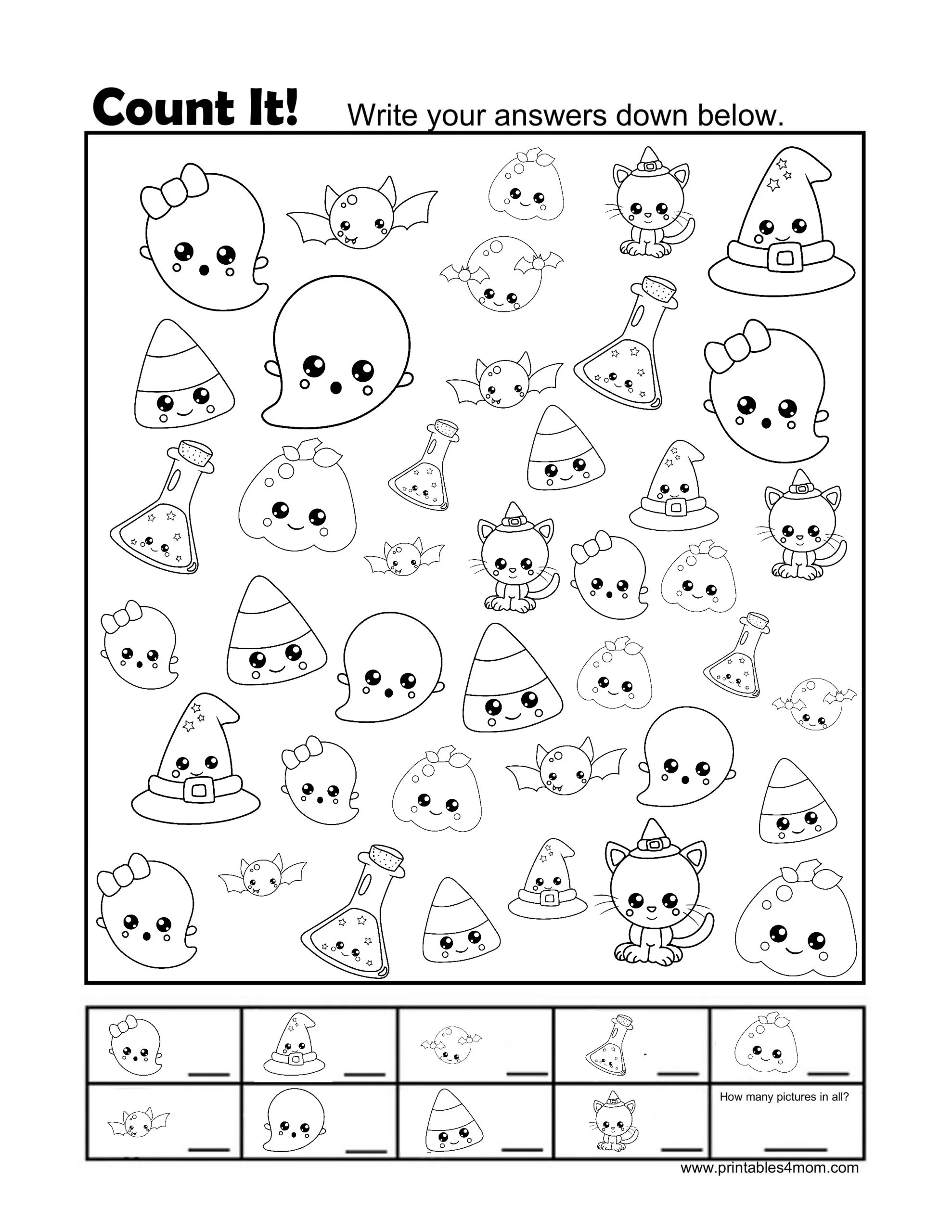 Halloween Activity Printables Count It And More Printables 4 Mom Worksheets Library