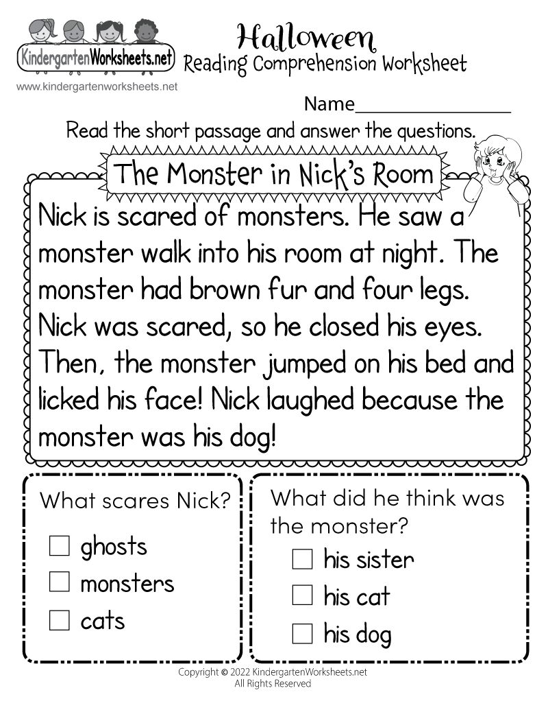 Halloween Reading Comprehension Worksheet Free Printable Digital PDF