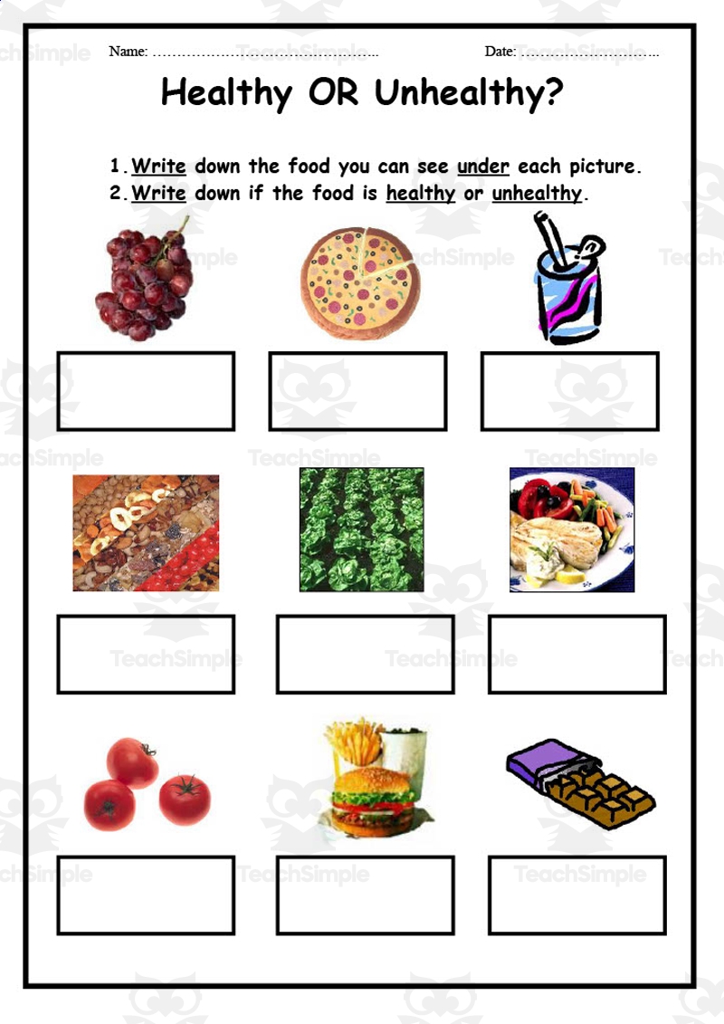 Healthy Or Unhealthy Worksheet By Teach Simple