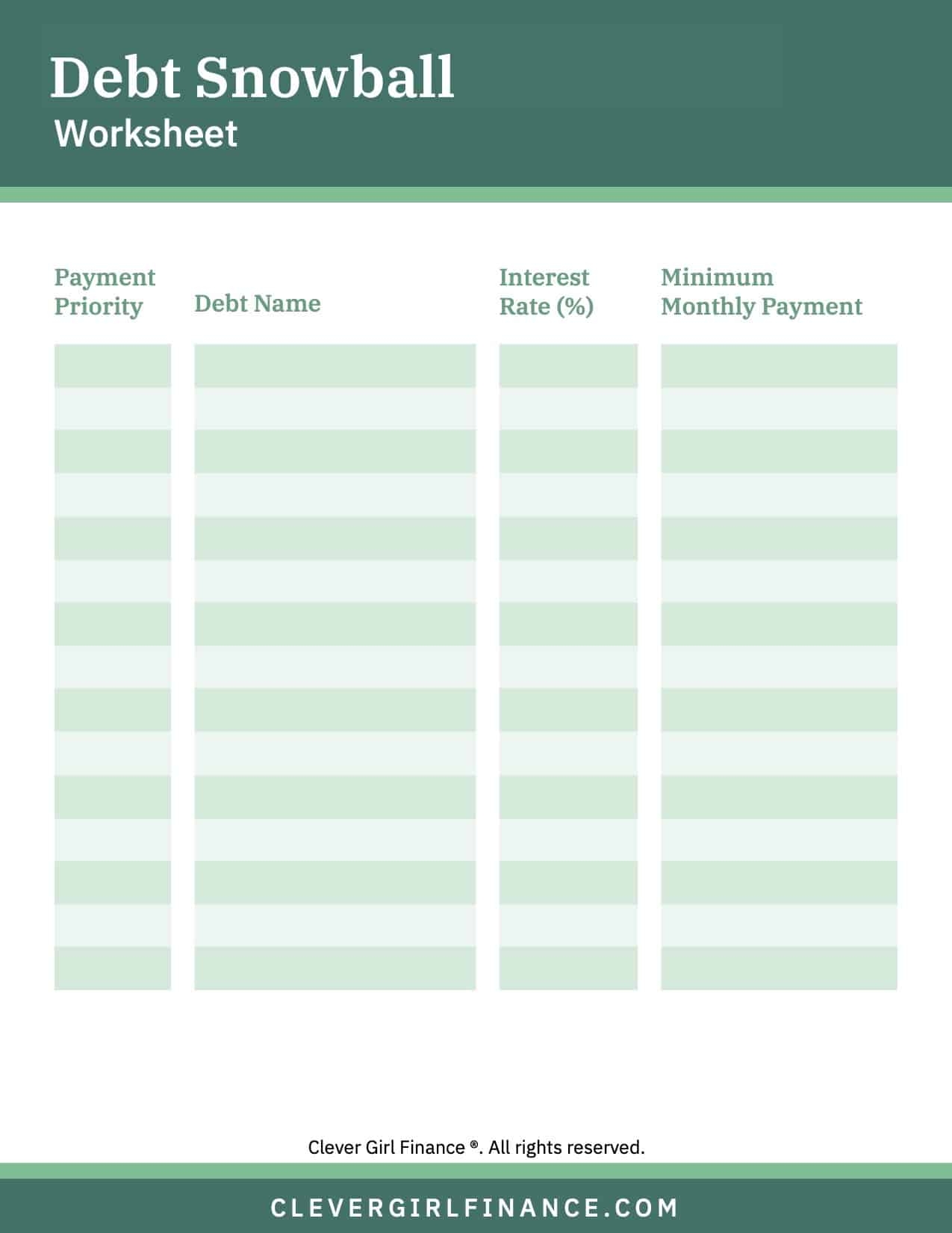How To Use The Debt Snowball Method Free Debt Snowball Worksheet