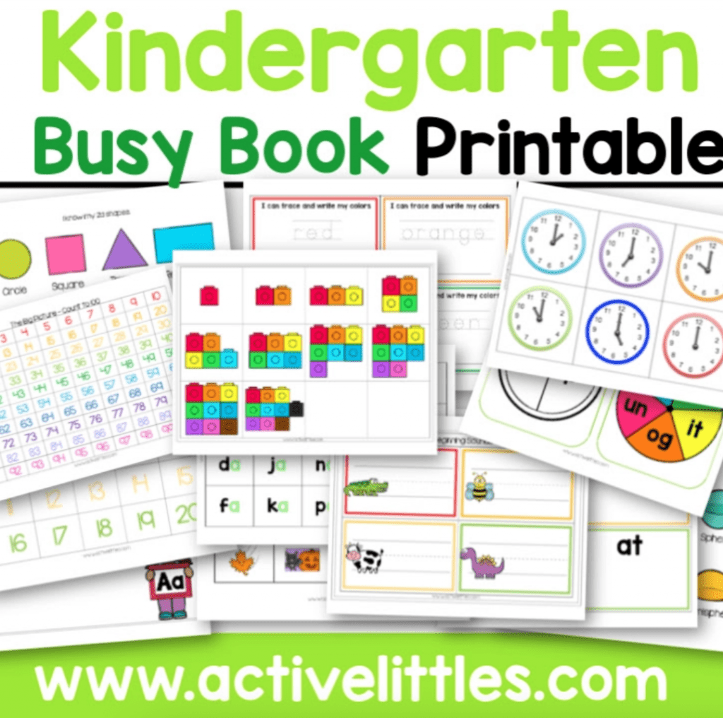 Kindergarten Printables Active Littles