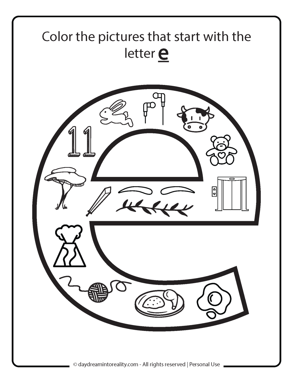 Letter E Worksheets 55 Free PDF Printables Daydream Into Reality