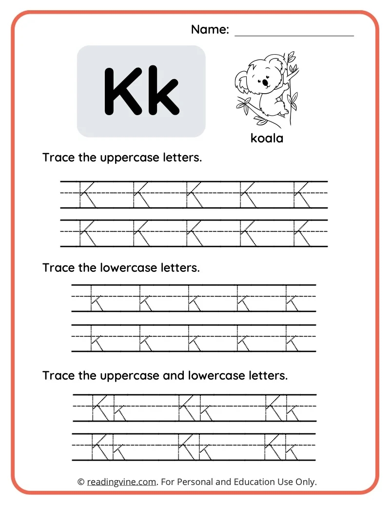 Letter K Worksheets For Preschool Free Printable
