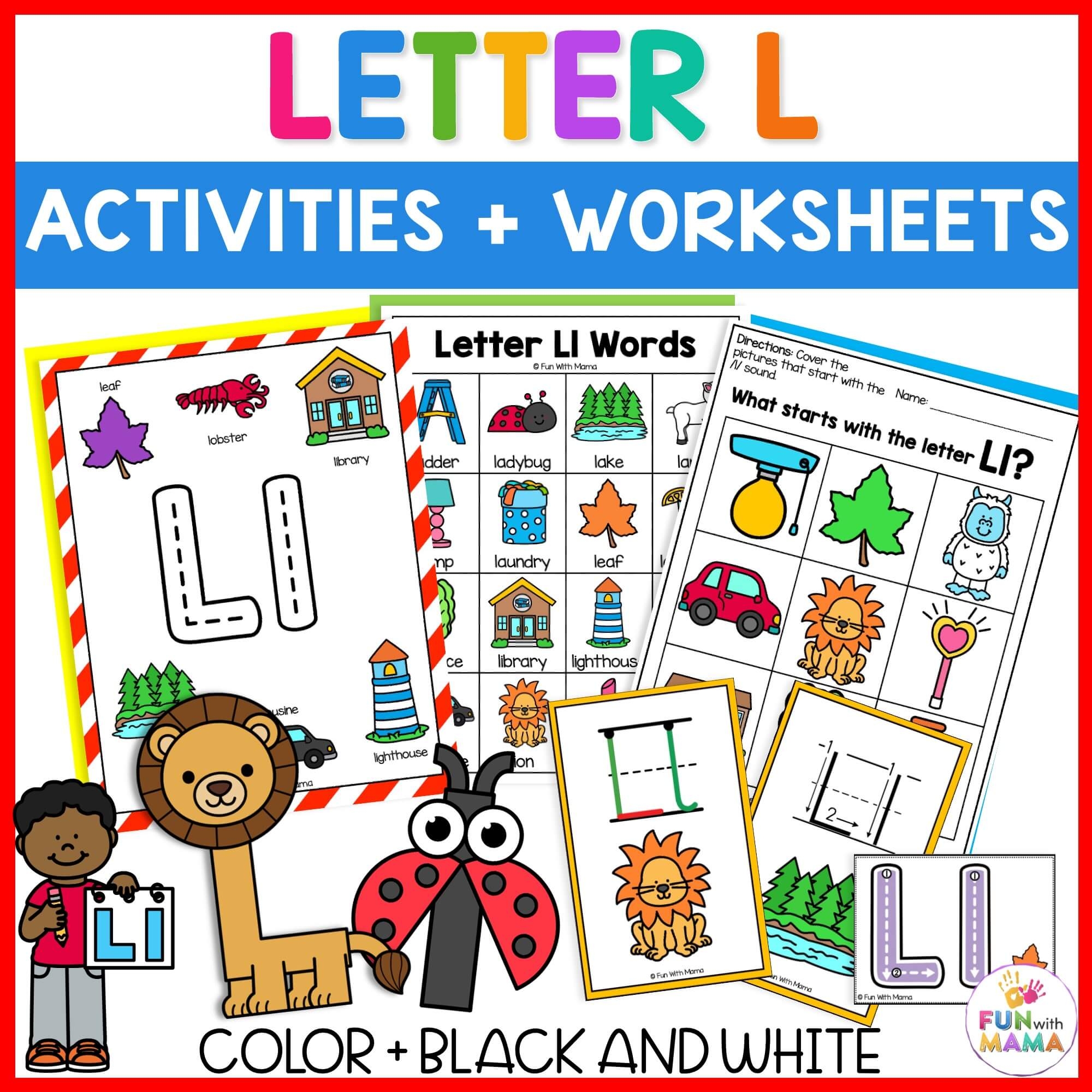 Letter L Activities Worksheets Includes Free Pack Fun With Mama